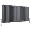 Gliederheizkörper Horizontal 3 Säulen Nostalgie Anthrazit 600 x 1193mm 1900W,  von Hudson Reed