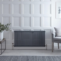 Gliederheizkörper Horizontal 3 Säulen Nostalgie Anthrazit 600mm x 1190mm 1900W - Regent