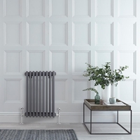 Gliederheizkörper Horizontal 3 Säulen Nostalgie Anthrazit 600mm x 425mm 658W - Regent