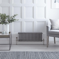 Gliederheizkörper Horizontal 3 Säulen Nostalgie Rohmetall 300mm x 785mm 687W - Regent
