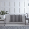 Gliederheizkörper Horizontal 3 Säulen Nostalgie Rohmetall 600mm x 1010mm 1608W - Regent
