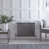 Gliederheizkörper Horizontal 3 Säulen Nostalgie Rohmetall 600mm x 785mm 1243W - Regent
