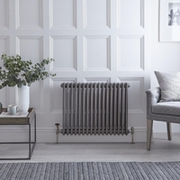 Gliederheizkörper Horizontal 3 Säulen Nostalgie Rohmetall 600mm x 785mm 1243W - Regent