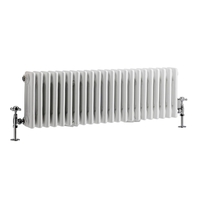 Gliederheizkörper Horizontal 3 Säulen Nostalgie Weiß 300 x 1013mm 889W,  von Hudson Reed