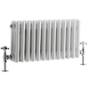 Gliederheizkörper Horizontal 3 Säulen Nostalgie Weiß 300 x 600mm 525W,  von Hudson Reed