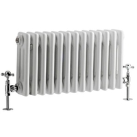 Gliederheizkörper Horizontal 3 Säulen Nostalgie Weiß 300 x 600mm 525W,  von Hudson Reed