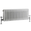 Gliederheizkörper Horizontal 3 Säulen Nostalgie Weiß 300 x 788mm 687W,  von Hudson Reed