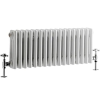 Gliederheizkörper Horizontal 3 Säulen Nostalgie Weiß 300 x 788mm 687W,  von Hudson Reed