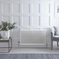 Gliederheizkörper Horizontal 3 Säulen Nostalgie Weiß 600 x 990mm 1608W,  von Hudson Reed