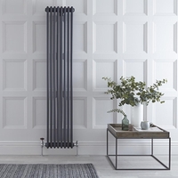 Gliederheizkörper Vertikal 3 Säulen Nostalgie Anthrazit 1800mm x 380mm 1558W - Regent