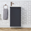 Gäste-WC Waschtischunterschrank hängend mit Waschbecken 40cm,  Anthrazit - Farbe und Design der Griffe wählbar - Edge Hudson Reed