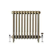 Gusseisen-Heizkörper - H 560mm x B 612mm x T 140mm - 4-lagig - natürliches Messing - Mercury