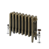 Gusseisen-Heizkörper Horizontal in natürlichem Messing – Höhe 46cm,  Breite auswählbar – Mercury Hudson Reed