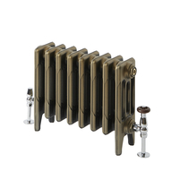 Gusseisen-Heizkörper Horizontal in natürlichem Messing – Höhe 46cm,  Breite auswählbar – Mercury Hudson Reed
