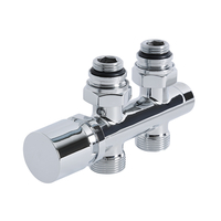 Hahnblock Heizkörperventil Gerade Manuell Chrom - Multiadapter für 16mm Mehrschichtverbundrohre,  von Hudson Reed