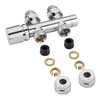 Hahnblock Heizkörperventil Gerade Manuell Chrom inkl. Multiadapter für 12mm Kupferrohre im Set