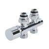 Hahnblock Heizkörperventil Gerade Manuell Chrom inkl. Multiadapter für 16mm Kupferrohre im Set,  von Hudson Reed