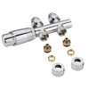 Hahnblock Heizkörperventil Gerade Manuell Chrom/Weiß inkl. Multiadapter für 14mm Mehrschichtverbundrohre,  von Hudson Reed