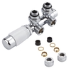 Hahnblock Heizkörperwinkelventil Manuell & thermostatisch Weiß inkl. Multiadapter für 16mm Kupferrohre,  von Hudson Reed