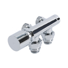 Hahnblock Heizkörperwinkelventil Manuell Chrom - Multiadapter für 16mm Multiverbundrohre,  von Hudson Reed