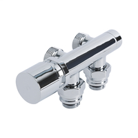 Hahnblock Heizkörperwinkelventil Manuell Chrom - Multiadapter für 16mm Multiverbundrohre,  von Hudson Reed