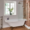 Halb Freistehende Badewanne mit Aufsatz in Gold,  Füße in gebürstetem Gold,  1685mm x 750mm – Links- oder Rechtsbündig – Oxford Hudson Reed