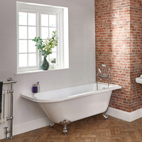 Halbfreistehende Badewanne,  1685mm x 750mm,  rechtsbündig – Füße in Chrom – Oxford von Hudson Reed