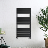 Handtuchheizkörper Mischbetrieb - 1200mm x 600mm - inkl. 800W Heizelement,  inkl. Ventile für den Mischbetrieb - Schwarz - Lustro