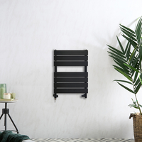 Handtuchheizkörper Mischbetrieb - 600mm x 400mm - inkl. 400W Heizelement,  inkl. Ventile für den Mischbetrieb - Schwarz - Lustro