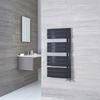 Handtuchwärmer Design 108x55cm Anthrazit Gebogen 500W Elgin Seitlich offen,  von Hudson Reed