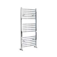 Handtuchwärmer Gebogen 1200x500mm 393W Chrom Standardanschluss seitlich Warmwasser – Kent,  von Hudson Reed