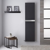 Heizkörper Design Flach 180x45cm mit Handtuchstange 923W Mittelanschluss Anthrazit - Hudson Reed