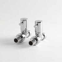 Heizkörperventil Set gerade chrom manuell,  für 15mm Kupferrohre