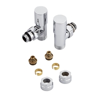 Heizkörperwinkelventil Manuell Chrom inkl. Multiadapter für 16mm Mehrschichtverbundrohre im Set