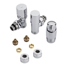 Heizkörperwinkelventil-Set Thermostatisch Chrom inkl. Multiadapter für 14mm Mehrschichtverbundrohre im Set