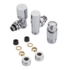 Heizkörperwinkelventil-Set Thermostatisch Chrom inkl. Multiadapter für 15mm Kupferrohre im Set