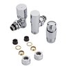 Heizkörperwinkelventil-Set Thermostatisch Chrom inkl. Multiadapter für 16mm Kupferrohre im Set