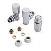 Heizkörperwinkelventil-Set Thermostatisch Chrom inkl. Multiadapter für 16mm Mehrschichtverbundrohre im Set