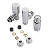 Heizkörperwinkelventil Thermostatisch Chrom inkl. Multiadapter für 12mm Kupferrohre im Set