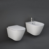 Hänge WC & Bidet-Set inkl. Sitz mit Absenkautomatik,  ohne Spülrand - Mattweiß – Rak Feeling x Hudson Reed