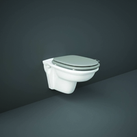 Hänge-WC inkl. Spülkasten mit Metallgestell,  mit oder ohne Spülrand,  Sitzfarbe & Betätigungsplatte wählbar – RAK Washington x Hudson Reed