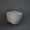 Hänge-WC ohne Spülrand Sitz mit Absenkautomatik 340mm x 360mm Mattgrau – RAK Feeling x Hudson Reed