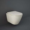 Hänge-WC ohne Spülrand Sitz mit Absenkautomatik 340mm x 360mm Mattgreige – RAK Feeling x Hudson Reed