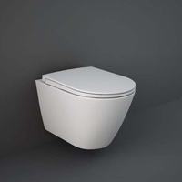 Hänge-WC ohne Spülrand Sitz mit Absenkautomatik 340mm x 360mm Mattweiß – RAK Feeling x Hudson Reed