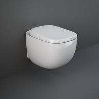 Hänge-WC ohne Spülrand Sitz mit Absenkautomatik 350mm x 380mm Glanz-Weiß – RAK Illusion x Hudson Reed