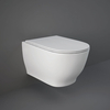 Hänge-WC ohne Spülrand Sitz mit Absenkautomatik 360mm x 360mm Glanz-Weiß – RAK Moon x Hudson Reed