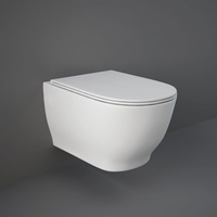 Hänge-WC ohne Spülrand Sitz mit Absenkautomatik 360mm x 360mm Glanz-Weiß – RAK Moon x Hudson Reed