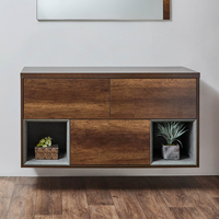 Hängender Waschtischunterschrank 1200mm - dunkle Eiche – Hoxton