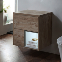 Hängender Waschtischunterschrank 600mmmit LED - helle Eiche – Hoxton