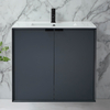 Hängender Waschtischunterschrank mit Waschbecken 810mm Anthrazit - inkl. Fingergriffe für Möbel in Schwarz – Edge